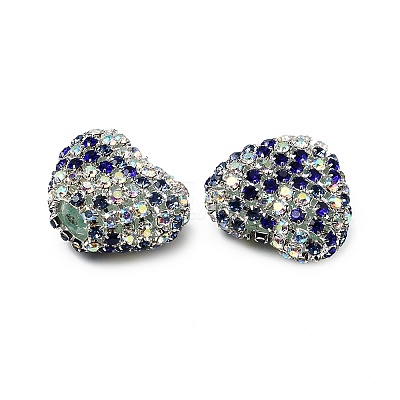Sparkling Acrylic Heart Beads with Rhinestone Embellishment LS-OACR-NH0001-02A-04-1