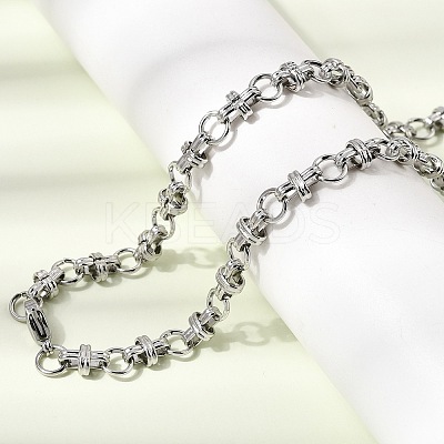 304 Stainless Steel Link Chain Bracelet & Necklace Jewelry Sets SJEW-L199-12P-1