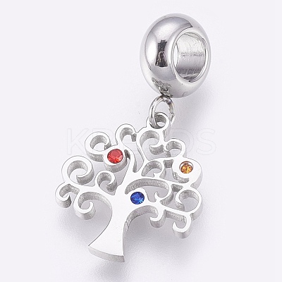 304 Stainless Steel European Dangle Charms X-STAS-O097-07P-1