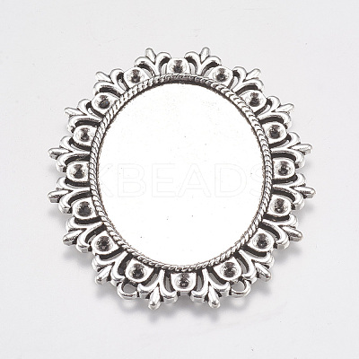 Tibetan Style Cabochon Settings  for Cabochon & Rhinestone LS-TIBEP-554-AS-LF-1