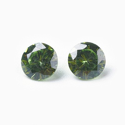Cubic Zirconia Pointed Back Cabochons ZIRC-WH0001-B09-1