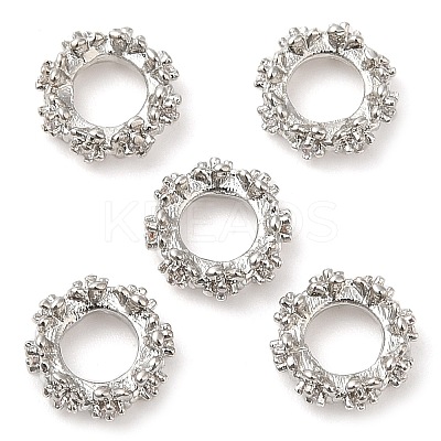 Rack Plating Brass Micro Pave Cubic Zirconia Beads KK-A186-01B-P-1