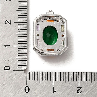 Brass Micro Pave Cubic Zirconia Pendants ZIRC-P114-12P-1