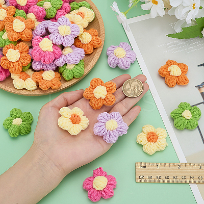 50Pcs 5 Colors Handmade Cotton Knitting Ornament Accessories DIY-ME0001-44B-1