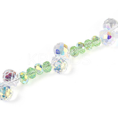 Electroplate Glass and Acrylic Rhinestone Beads Strands MAK-T011-07D-1