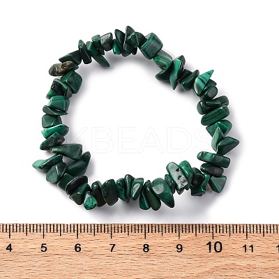 Unisex Chip Natural Malachite Beaded Stretch Bracelets BJEW-S143-34-1