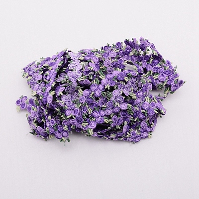 Flower Polyester Trim Ribbon X-OCOR-WH0057-18C-1