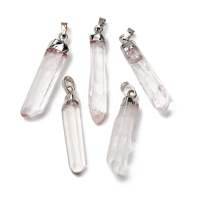 Natural Quartz Crystal Pointed Pendants G-M006-M03-1