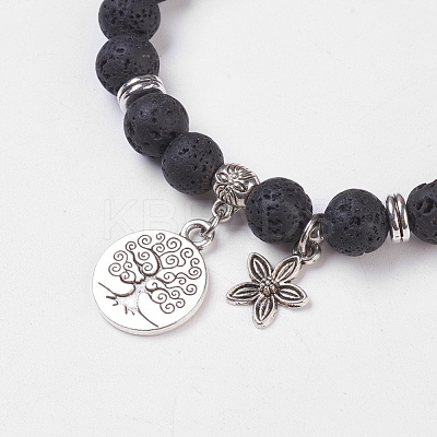 Natural & Synthetic Mixed Stone Stretch Bracelets BJEW-JB03772-1