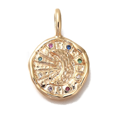 Brass Micro Pave Cubic Zirconia Pendants KK-U038-16G-1