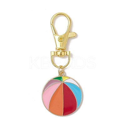 Sports Ball Alloy Enamel Pendant Decoration HJEW-JM02006-1