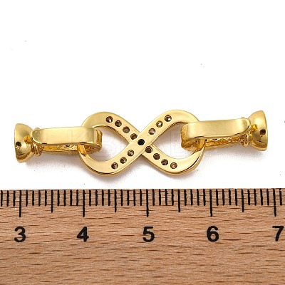 Brass Micro Pave Clear Cubic Zirconia Fold Over Clasps KK-A230-14G-1