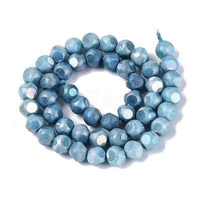 Ombre Effect Dyed Electroplate Opaque Glass Beads Strands EGLA-Q130-01A-07-1