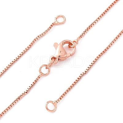 0.9MM Brass Box Chain Necklace Making NJEW-D302-77RG-1