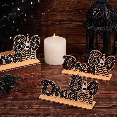 Basswood Cake Insert Card Decoration DIY-WH0016-72-1