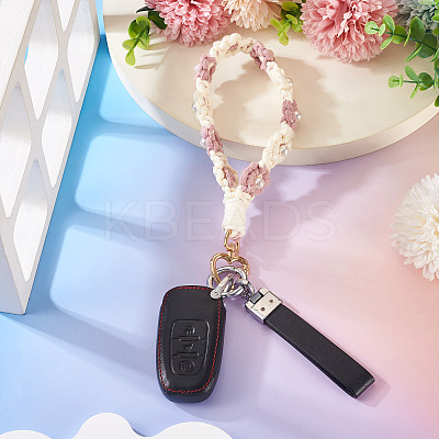 Cotton Braided Flower Pendant Decorations AJEW-TAC0030-032G-15-1