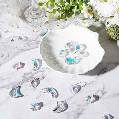 24Pcs 2 Style Glass Rhinestone Pendants GLAA-OC0001-27-1