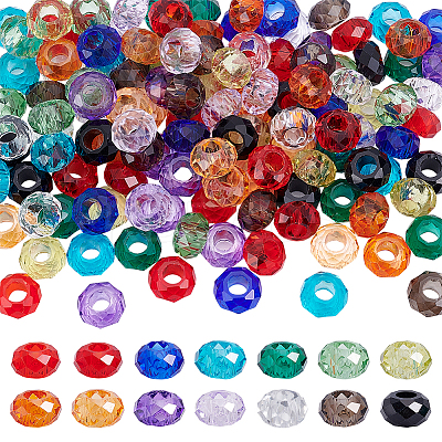 140Pcs 14 Colors Glass European Beads GLAA-PH0004-52-1