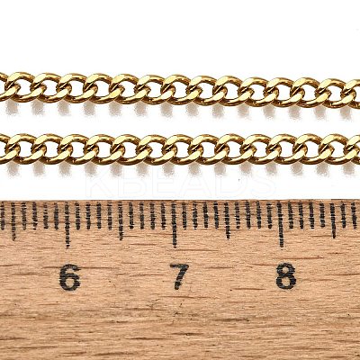 Ion Plating(IP) 304 Stainless Steel Curb Chain Necklaces NJEW-H492-01G-1