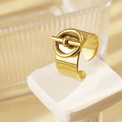 304 Stainless Steel Adjustable Open Cuff Rings for Women OO8919-1-1