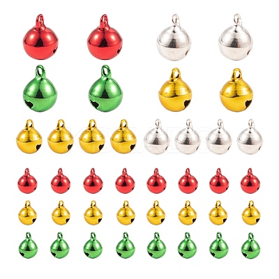 Christmas Theme PVD Vacuum Plating Brass Bell Charms KKB-LS0001-01-1