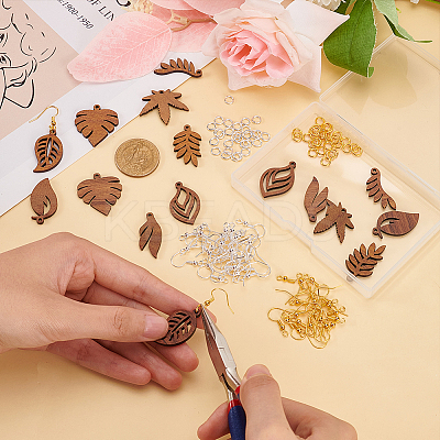 DIY Leaf Earring Making Kit DIY-OC0004-44-1