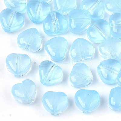 Transparent Spray Painted Glass Beads GLAA-N035-02-A06-1