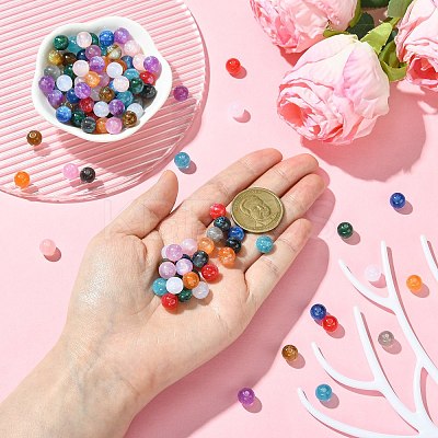 120Pcs 12 Colors Round Imitation Cat Eye Resin Beads RESI-CJ0004-65-1