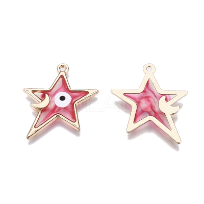 Alloy Enamel Pendants ENAM-F143-04-G-1