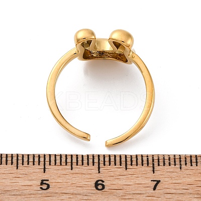 304 Stainless Steel Open Cuff Rings for Women LS-RJEW-M060-01G-21-1