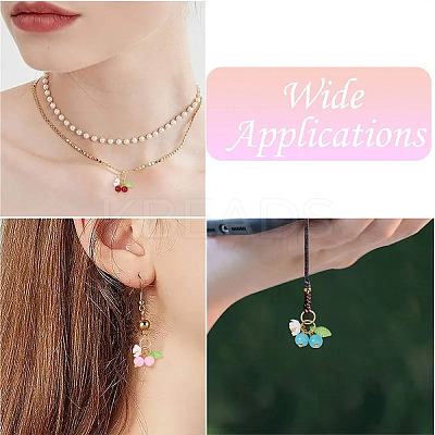 10Pcs Glass Pendants PALLOY-YW00093-01-1