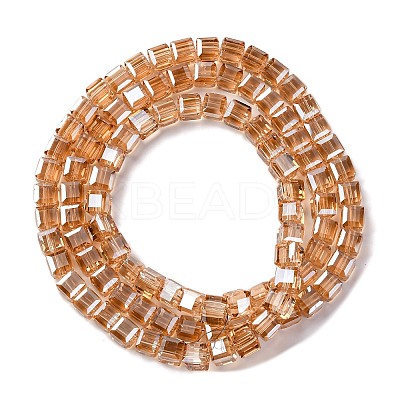 Electroplate Glass Beads Strands EGLA-H108-01A-PL04-1