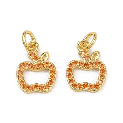 Brass Micro Pave Cubic Zirconia Charms KK-C093-29B-G-1