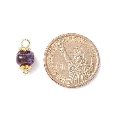 Natural Agate Dyed Beads Link Connectors PALLOY-JF00890-03-1