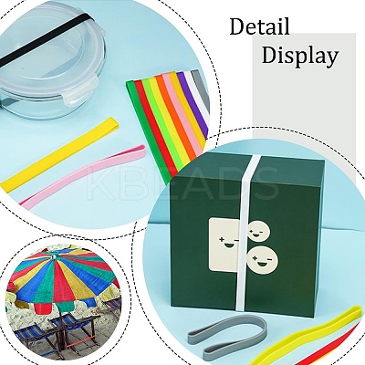 10Pcs 10 Styles Silicone Towel Bands for Beach Chairs AJEW-AR0001-88-1