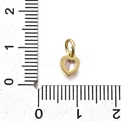 Brass Micro Pave Cubic Zirconia Charms KK-P295-14G-01-1