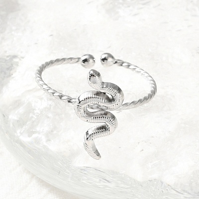 304 Stainless Steel Cuff Rings for Women RJEW-B118-01P-1