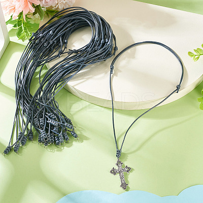 30Pcs Eco-Friendly Korean Waxed Polyester Braided Adjustable Necklace Makings NJEW-TAC0023-05-1