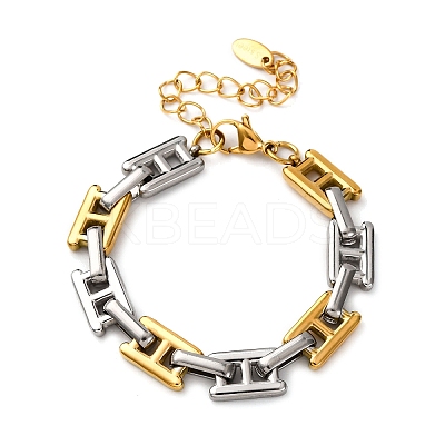 304 Stainless Steel Link Chain Bracelets for Women Men BJEW-F508-01G-1