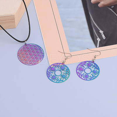 48Pcs 12 Style 201 Stainless Steel Filigree Pendants STAS-FW0001-15-1
