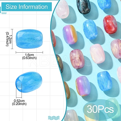 30Pcs 3 Styles Resin European Beads RESI-FS0001-71-1