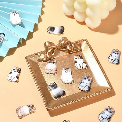 30Pcs 5 Styles Alloy Enamel Pendants ENAM-CJ0004-47-1