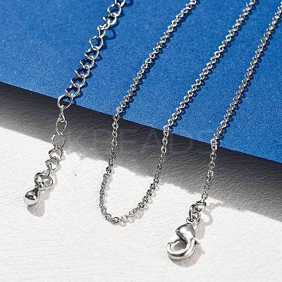 Brass Rolo Chains Necklaces for Women NJEW-D302-45P-1