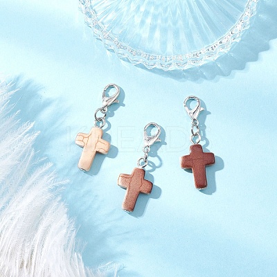 Spray Painted Synthetic Turquoise Pendant Decorations HJEW-JM03932-01-1