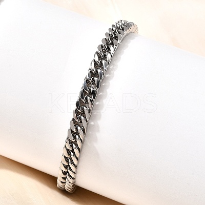 304 Stainless Steel Cuban Chain Bracelets for Men BJEW-B140-06C-1