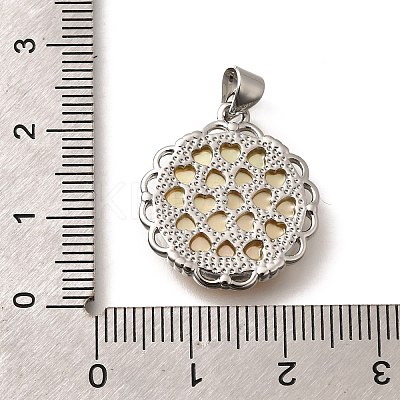 Brass Pave Natural Yellow Shell Carved Cat Pendants KK-Z091-08P-01-1
