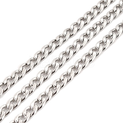 Tarnish Resistant 304 Stainless Steel Cuban Link Chains CHS-K016-02B-P-1