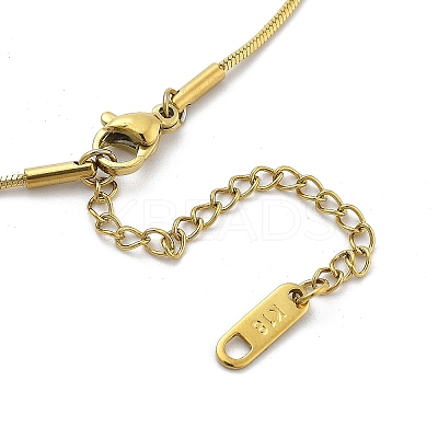 304 Stainless Steel Hollow Butterfly Pendant Round Snake Chain Necklaces for Women NJEW-S008-01G-1