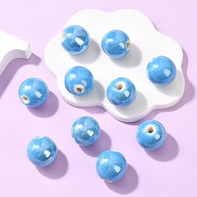 Glazed Porcelain Beads X-PORC-D001-18mm-12-1