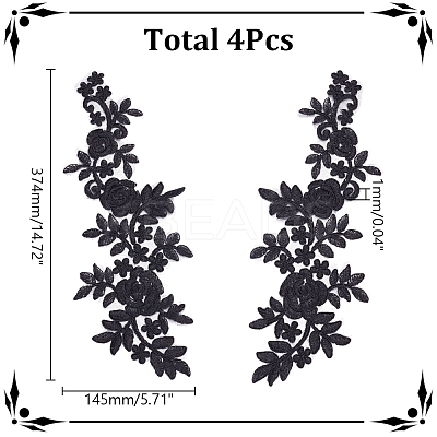 Polyester Lace Flower Cloth Patches LS-AJEW-WH0816-089-1